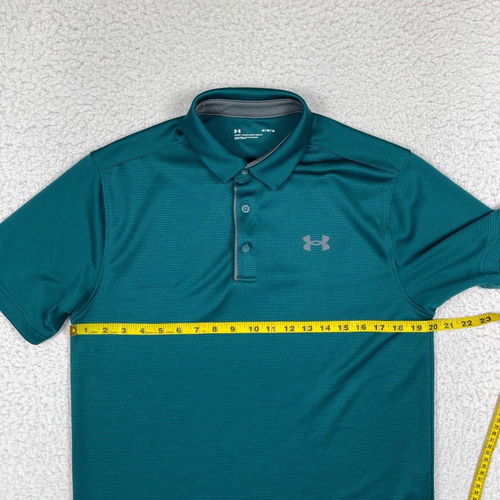 Under Armour Polo Shirt Mens Medium Teal Green Short Sleeve Athletic 1290140 - Picture 5 of 9